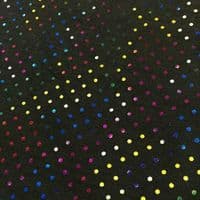 Luxury DENIM Foil POLKA DOT Fabric Material - BLACK